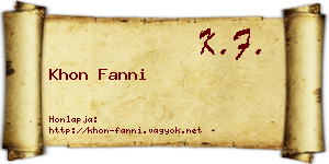 Khon Fanni névjegykártya